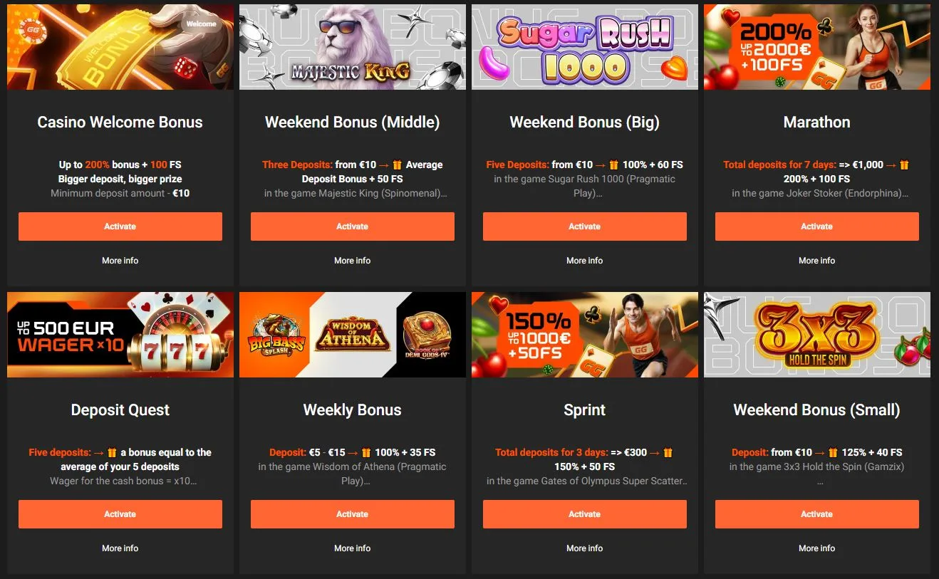 ggbet casino bonuses